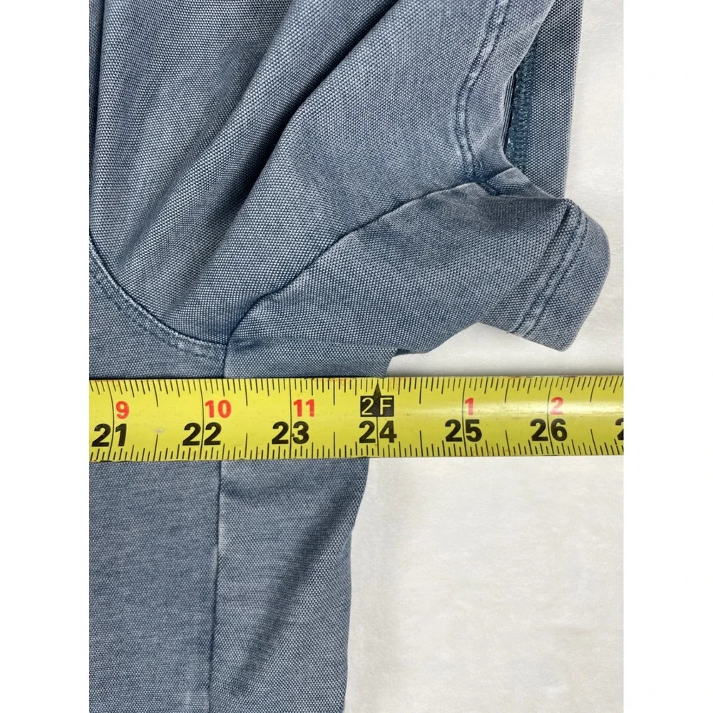 Lululemon Men Blue Short Sleeve T-Shirt Crew Neck Stonewash Denim Loose Fit L/XL